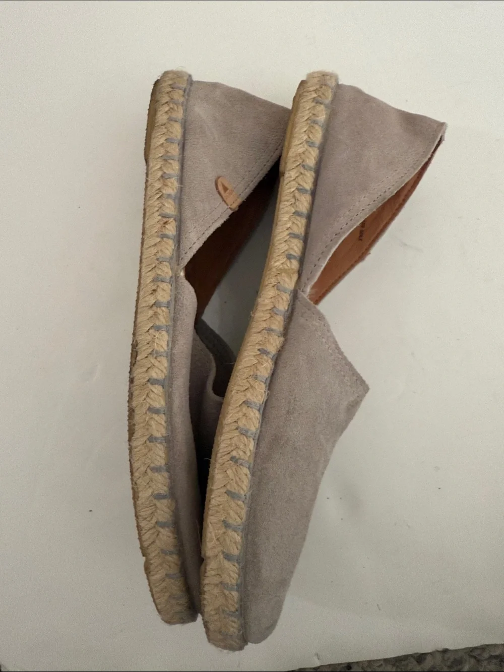 Verbenas Suede Espadrilles in Light Taupe gray size 8